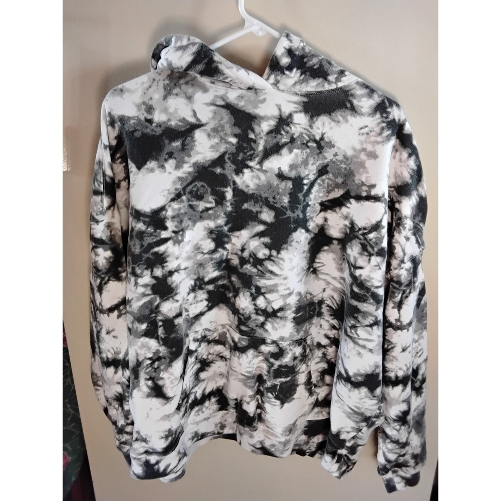 No Boundaries Mens Tie Dye Hoodie Black White Pullover Sweatshirt XL 46-48